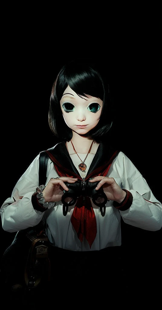 break , Photo Editing, A changed reality, Fantastic scene, Digital art, Creative Editing,1 girl, crooked , Spooky ,Escape from the monster