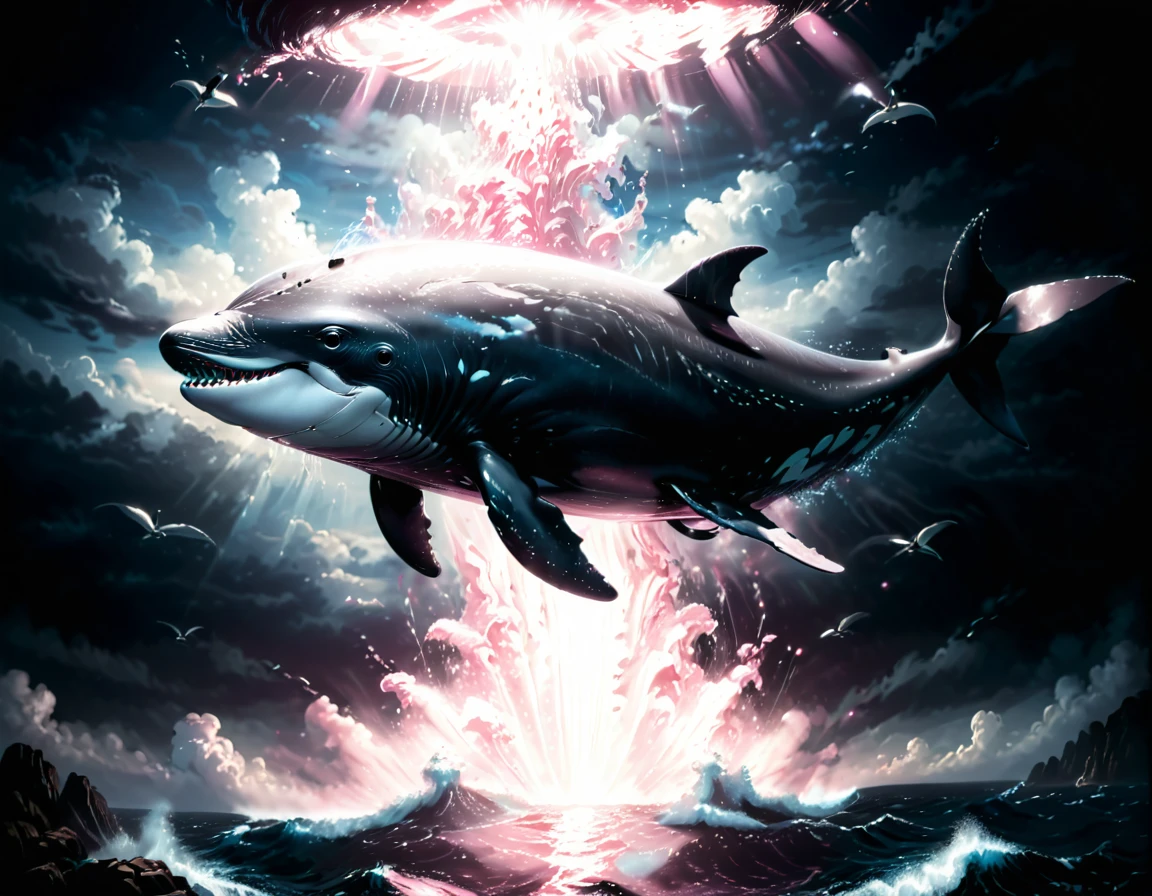 （0718）Today's challenge theme：Flying Whale/飞翔的鲸鱼/飛ぶクジラ