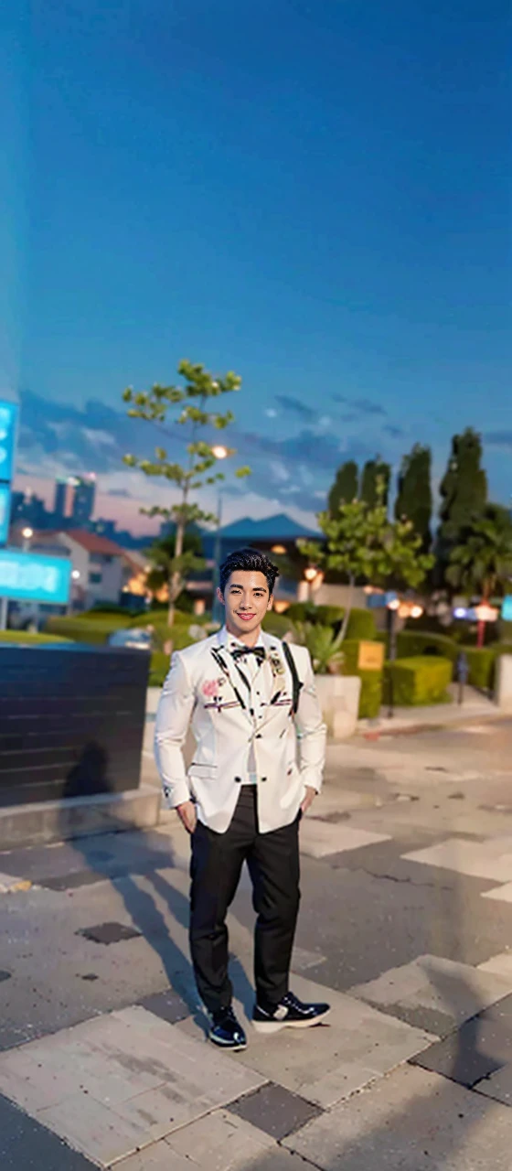 ((Men)), (head shot), (frontal face), (half body view), (Handsome muscular man in his 30s wearing black luxury suit with black necktie), zi wang (prince chiu), Mischievous smile, (detail: 1 in 1), Natural muscles, HIG quality, beautiful eyes, (Detailed face and eyes), (Face、: 1 / 2), Noise, Real Photographics, ... ...................................................................................................PSD, Sharp Focus, High resolution (8K), realistic & Professional Photography, 8K UHD, Soft lighting, High quality, Film grain, FujifilmXT3