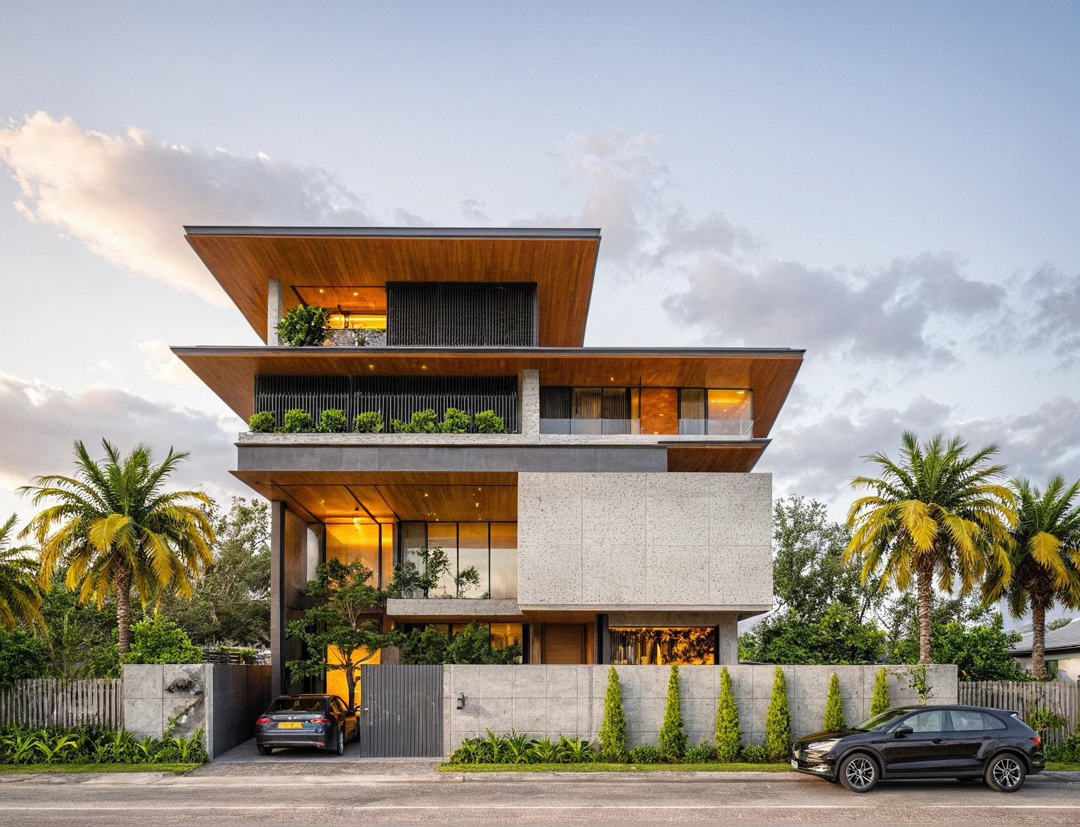 head of'artwork, high quality, best quality, authentique, Great detail, En plein air, villa de plain-piedXL, credit group, style de maison moderne dans la rue ,stairs, white wall ,road,pavement, grass, trees, sky, nuvens, (day light:1.1)