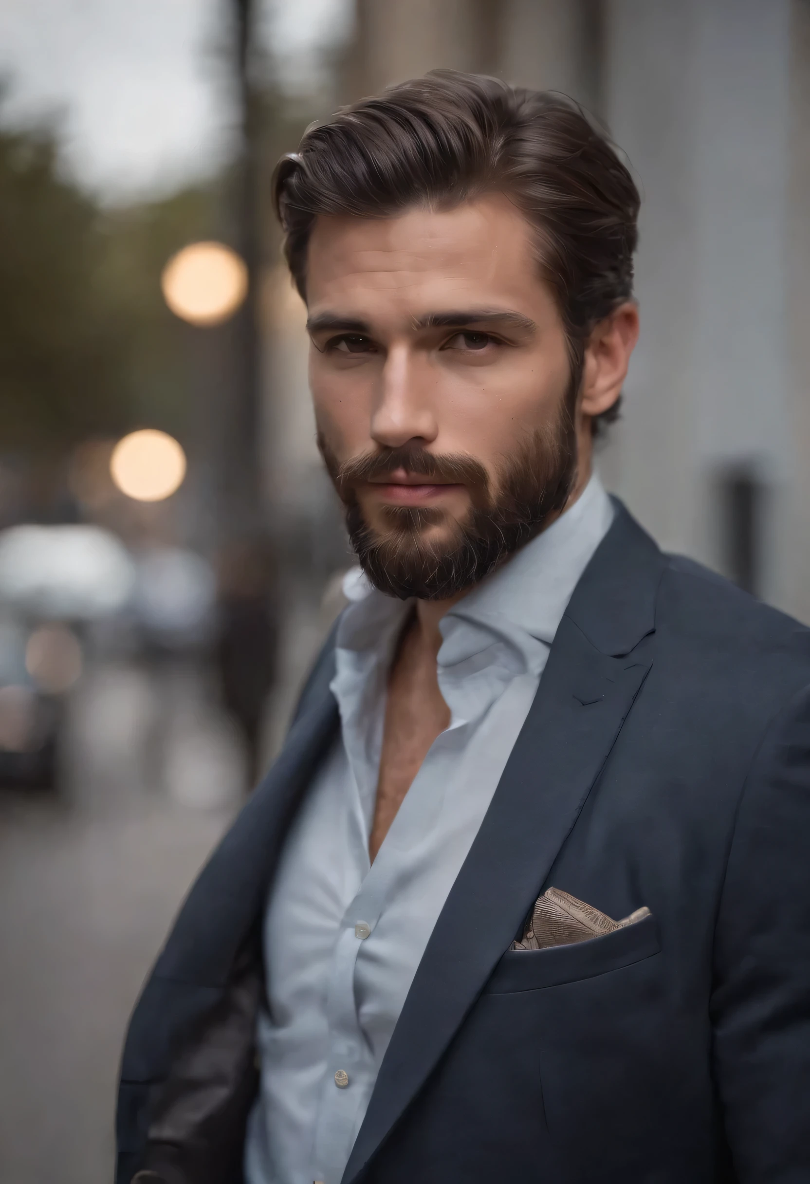 handsome man in suit , beautiful beard , executive sexy man, Therefore