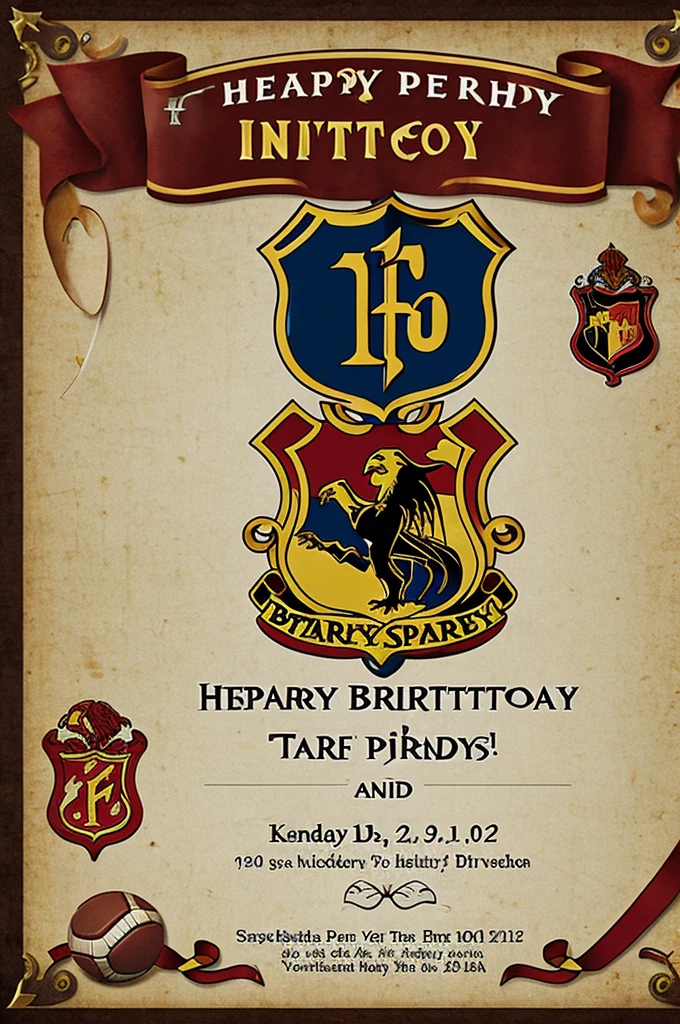 Harry Potter and Football Themed Birthday Invitation
