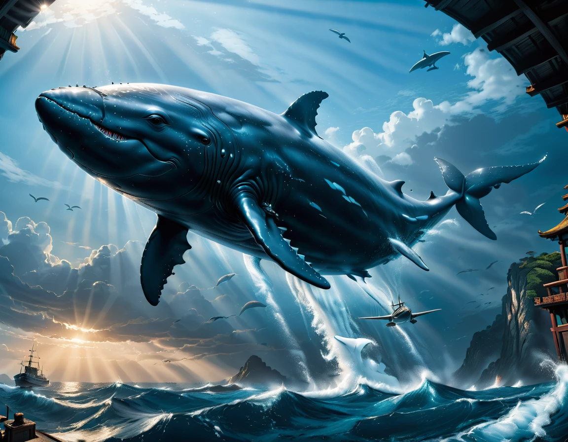 （0718）Today's challenge theme：Flying Whale/飞翔的鲸鱼/飛ぶクジラ