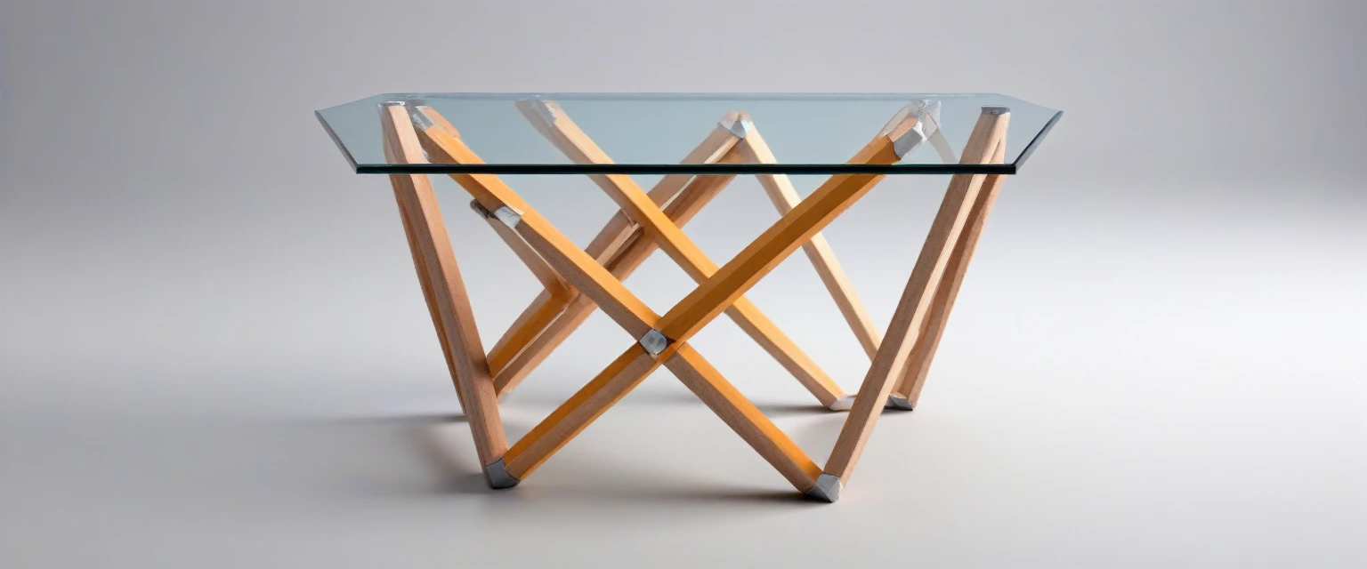 Glass table with pencil, angle size, compa, gum, polygon block