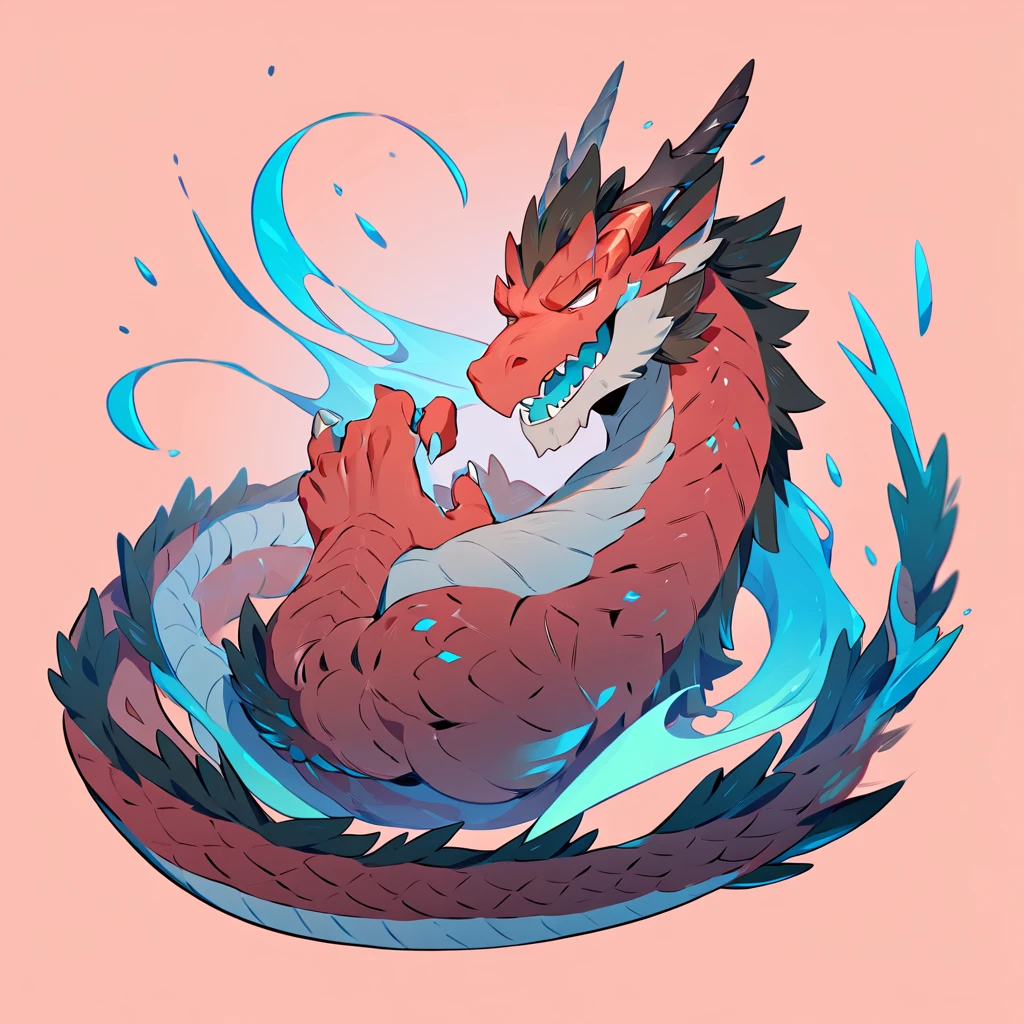 (dragon), anthropology, man, ((red body)), scales, tail, muscle, handsome, Middle Ages , เสื้อMiddle Ages , Fantasy ,The best aesthetics , best quality, Amazing quality, The best aesthetics