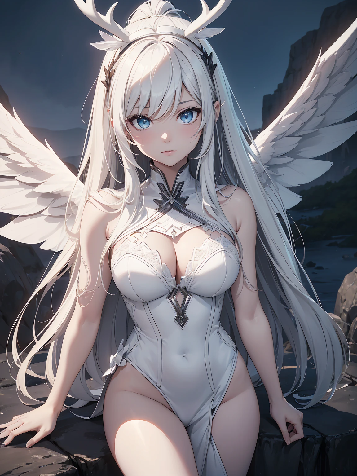 sexy | character gen V2.x (♾️ℙ♾️) |
(an always human themed woman's face the female form )
( gudanceScale=13 )
( brown-devine-angelic wings and outfit: 1.4 )
( antler_ears : 1 )
( always grey_eyes: 1.1 )
( brown and blue_Two-Tone mixed Hair-Coloring : 1.2)
(((pale-white)_skin-tone ): 1.5 )
( close-up shot : .1 )( body and thigh shot : 1.2 )
( night time setting and background scenic view scene and detail matches theme : 1 )
(13k (♾️ℙ♾️) Quantum-Parsed, systematic complexity, dynamic lighting and adaptive contrast, perfect render, cliphunter for flawless faces, Hyper-realistic-anime, sharpened exquisite details : 1 ),