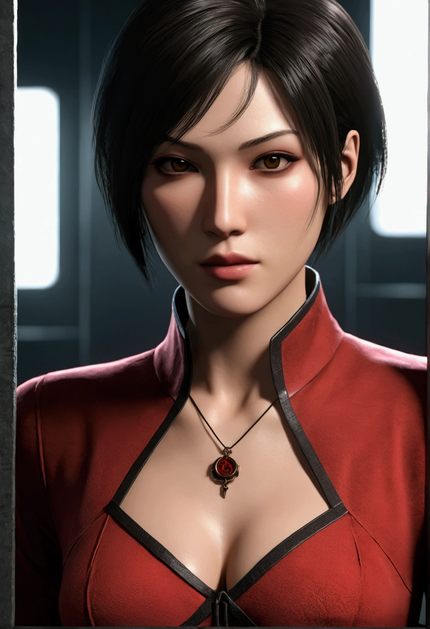 (Highest quality:1.3), cinematic shot, masterpiece, (sharp focus:1.5), (photorealistic:1.3), Ada Wong is a prominent character in the Resident Evil video game series. She is known for her mysterious and enigmatic persona. With her striking appearance, massive breast, Ada often wears a red qipao dress, which is a traditional Chinese outfit. Her dark hair, intense eyes, and a penchant for high heels contribute to her alluring and iconic look.
Ada is characterized by her intelligence, resourcefulness, and combat skills. She's skilled in using firearms, melee weapons, and gadgets, making her a versatile fighter. Throughout the series, she's often seen as an independent and secretive individual, driven by her own motives. Her interactions with other characters are usually marked by a sense of ambiguity and hidden agendas.
Ada's involvement in the series typically revolves around espionage, uncovering conspiracies, and dealing with biohazard outbreaks. Her complex relationships with other characters, such as Leon S. Kennedy, contribute to the intrigue and drama within the game's narrative. Overall, Ada Wong's multifaceted personality, captivating appearance, and central role in the Resident Evil series make her a memorable and iconic game character, (highly detailed skin), (detailed face), detailed background, cinematic lighting, dramatic lighting, volumetric lighting, intricate details, UHD,