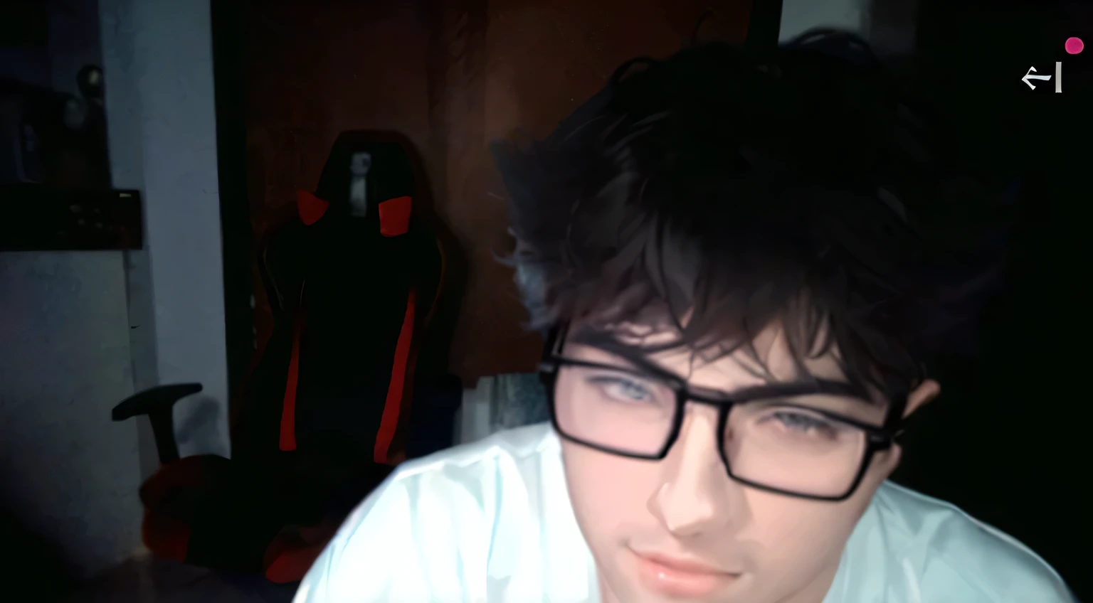 man with glasses handsome young man of 28 years old virgin anime art style
