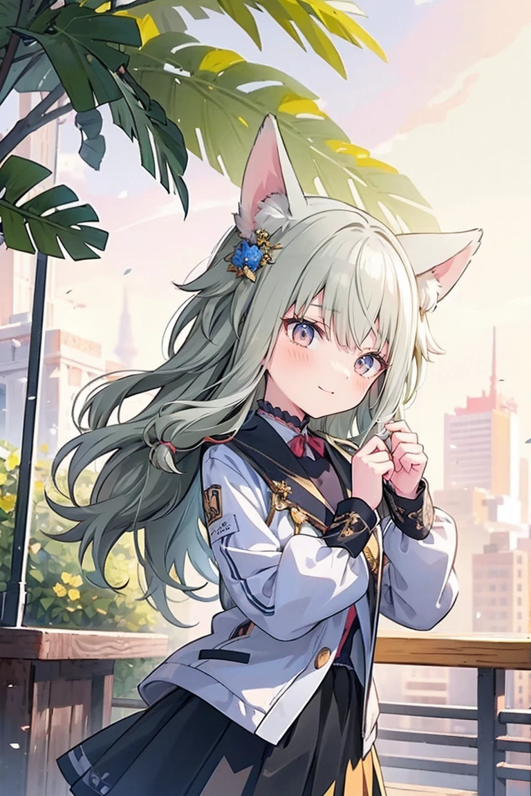 (8k, 最high quality)、Ultra-high resolution、Adorable、最high quality, beautiful, Absurd beauty、masterpiece、Best image quality、(Front facing)、good feeling、smile,Face the camera、Delicate eyes、smile、Small face、Adorable満面のsmile, 最high quality、female、Looks 20 years old、1 person、masterpiece, Most detailed、、blazer、skirt、 high quality、Shiny Hair、非常に細かくてbeautiful明るい目、Medium chest、nose blush、非常に精細でクリアでbeautiful顔, Awards, (Anatomically correct)、The whole body is visible、Focus on the face