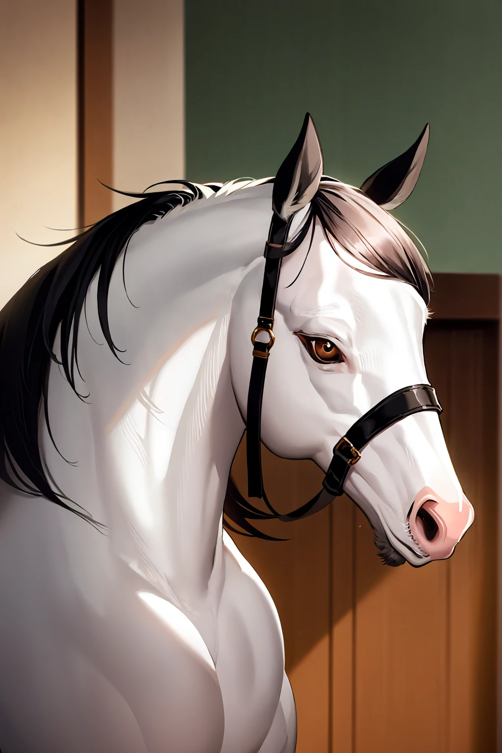 White-eye Ramone(umamusm), Highest quality,masterpiece,High resolution,CG8k ,Highly detailed images,Beautiful sister,One person,mejiro ramonu,Horse&#39;s ears,Horse tail,white and green clothing,Black Skirt,smile,
