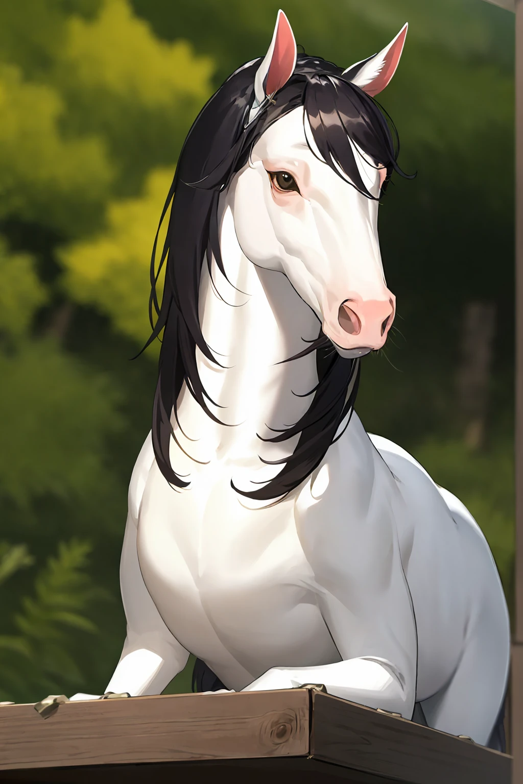White-eye Ramone(umamusm), Highest quality,masterpiece,High resolution,CG8k ,Highly detailed images,Beautiful sister,One person,mejiro ramonu,Horse's ears,Horse tail,white and green clothing,Black Skirt,smile,