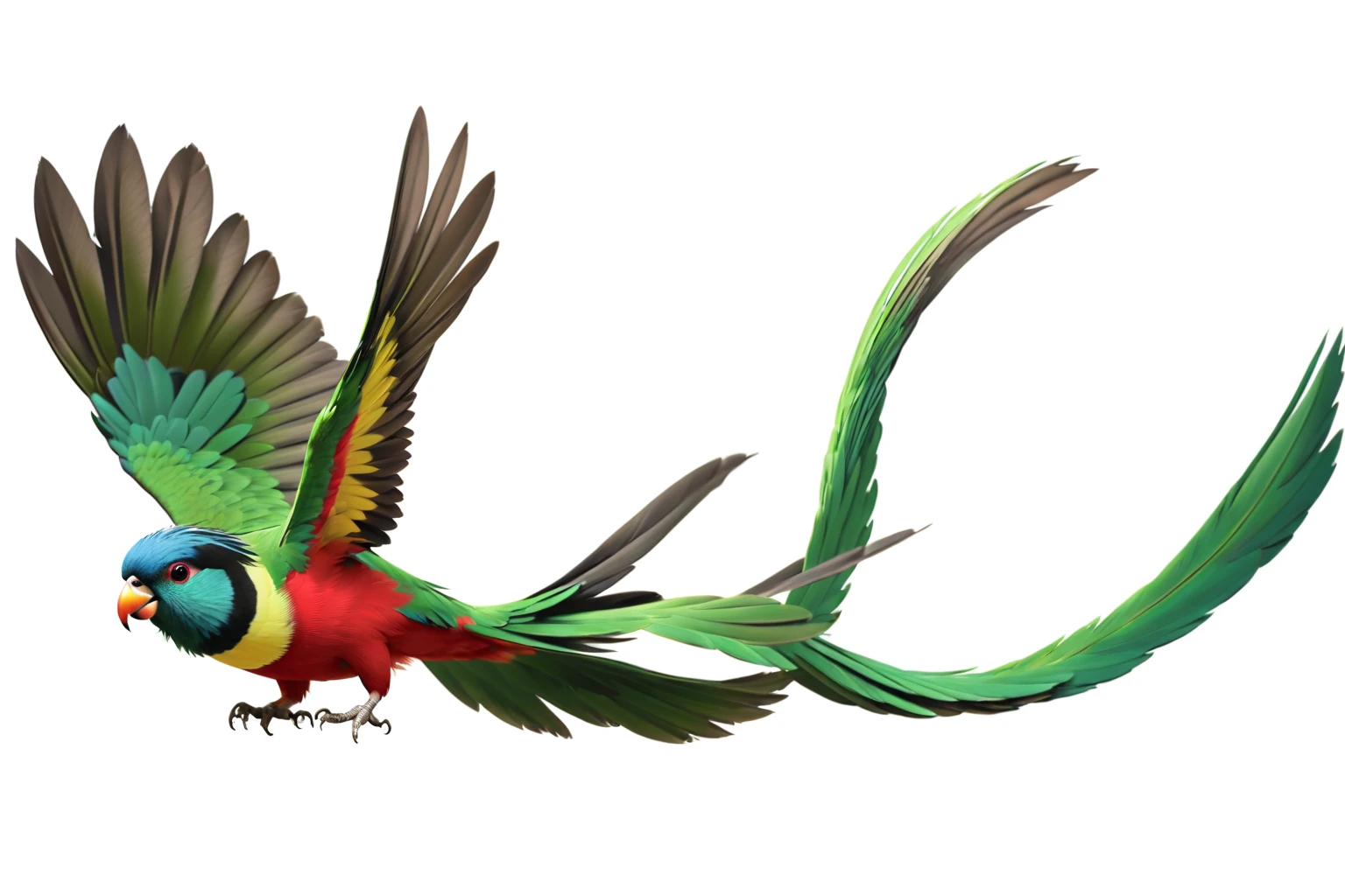 (8k, 16K, Highest quality, High resolution, 非常にdetailed,Anatomically correct, Realistic, RAW Photos: 1.1),
((quetzal:1.4), Costa Rica's national bird,Distinctive lapis lazuli tail feathers,Two very long tail feathers and two not so long tail feathers,((Deep green crest on head)),Lapis Lazuli Feather,The belly has red feathers,Black flight feathers,),
Textured, detailed, artistic,