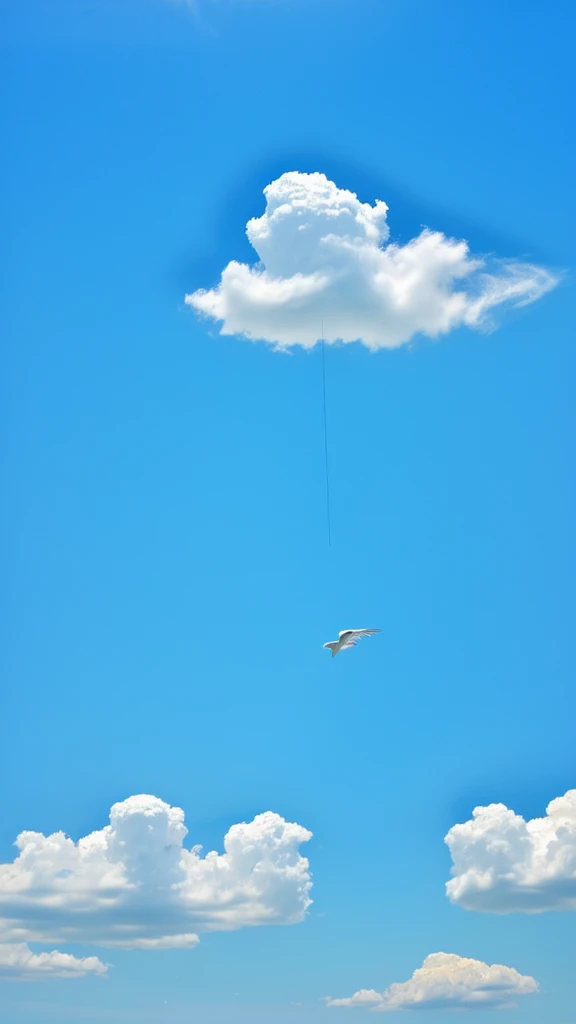 clear sky、Bird-shaped cloud