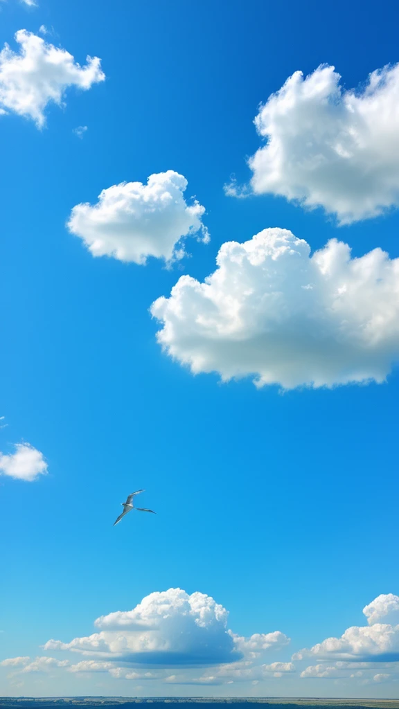 clear sky、Bird-shaped cloud