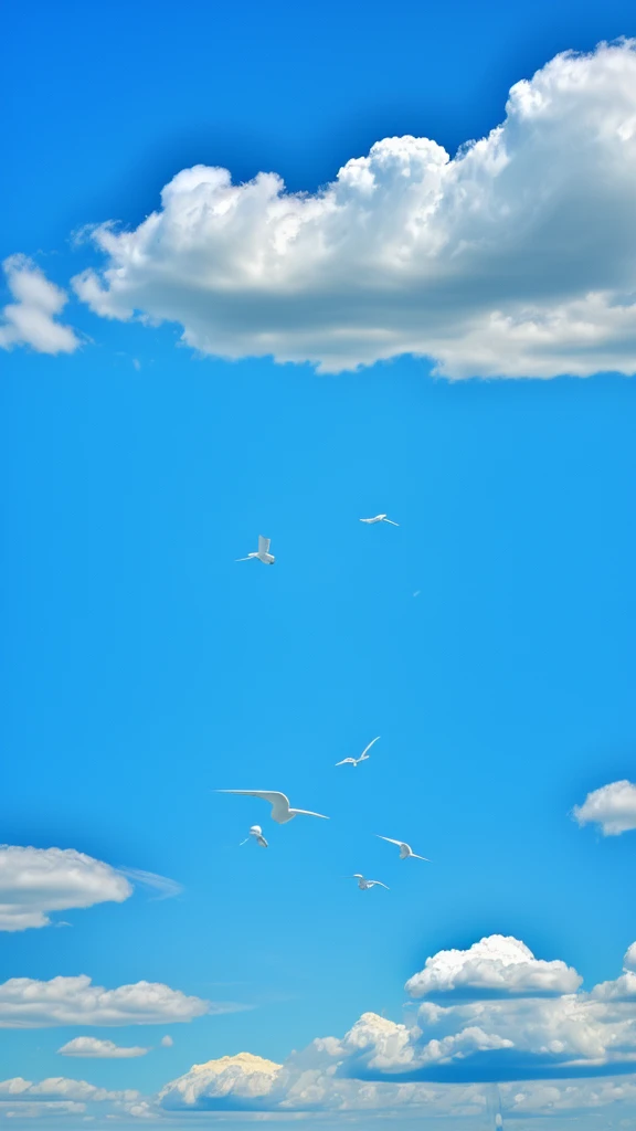 clear sky、Bird-shaped cloud
