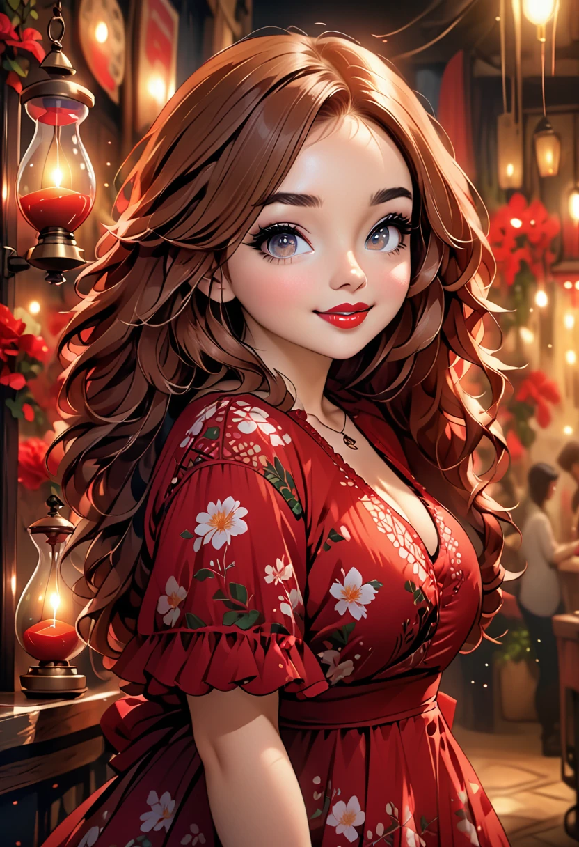 A Beautful Jewish Women With A Thick Bushy Unibrow And A Attractive Nose. Thick, Intense, Curly, Frizzy, Messy Long reddish-brown Hair. Boho Dress. Curvy Hourglass Figure. Ultra HD,, Epic Lighting, Striking Silhouette. Sabrina Carpenter. Attractive Pose. Aluring Smile. Red Lips. The Official Art – An Award-Winning Digital Masterpiece In 4K Ultra HD, Extreme Detail And Intricate Realism. This Concept Art Brought To Life By The Hands Of Artists Like Wlop & Artgerm In A Stunning 2D Vector Illustration.