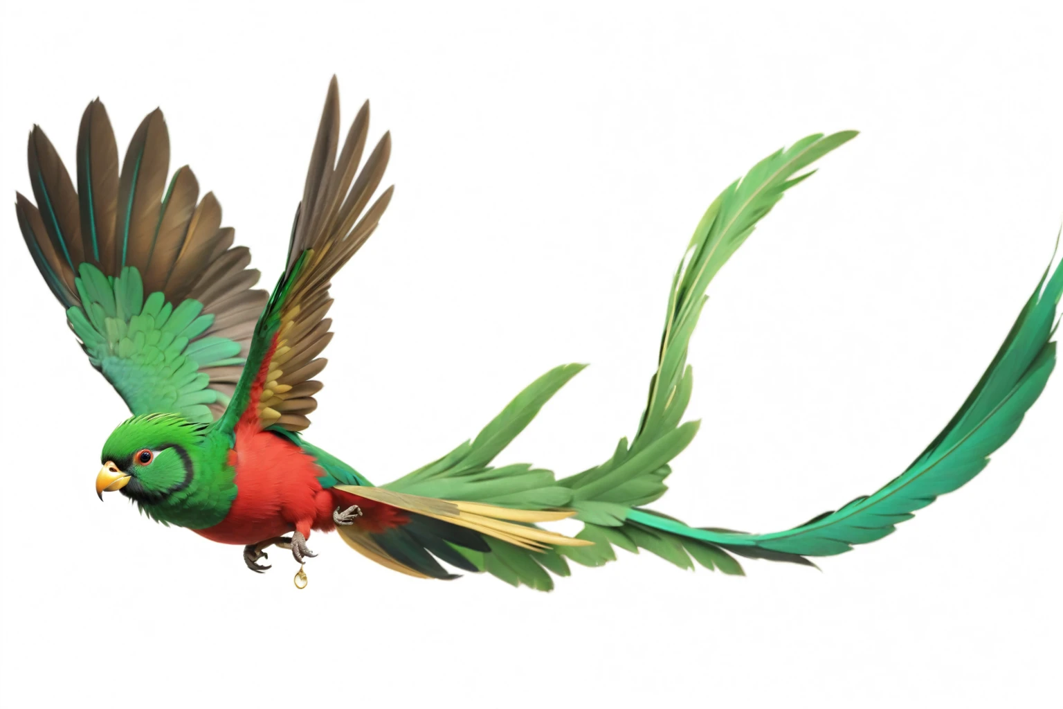 (8k, 16K, Highest quality, High resolution, 非常にdetailed,Anatomically correct, Realistic, RAW Photos: 1.1),
((quetzal:1.4), Costa Rica's national bird,Distinctive lapis lazuli tail feathers,Two very long tail feathers and two not so long tail feathers,((Deep green crest on head)),Lapis Lazuli Feather,The belly has red feathers,Black flight feathers,),
Textured, detailed, artistic,