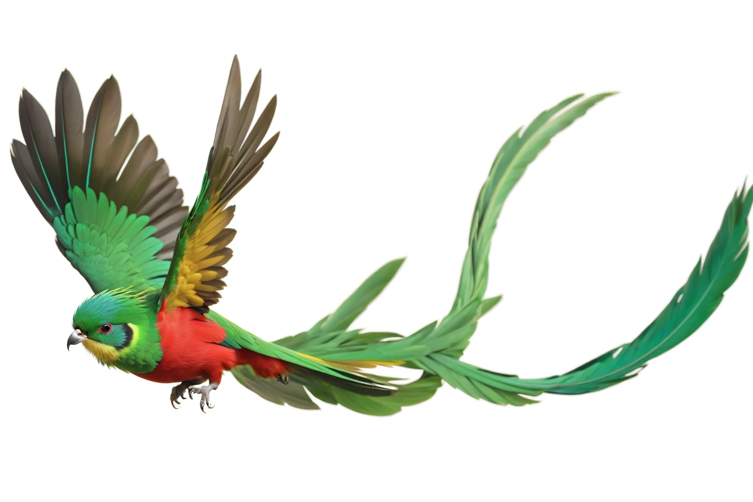 (8k, 16K, Highest quality, High resolution, 非常にdetailed,Anatomically correct, Realistic, RAW Photos: 1.1),
((quetzal:1.4), Costa Rica's national bird,Distinctive lapis lazuli tail feathers,Two very long tail feathers and two not so long tail feathers,((Deep green crest on head)),Lapis Lazuli Feather,The belly has red feathers,Black flight feathers,),
Textured, detailed, artistic,