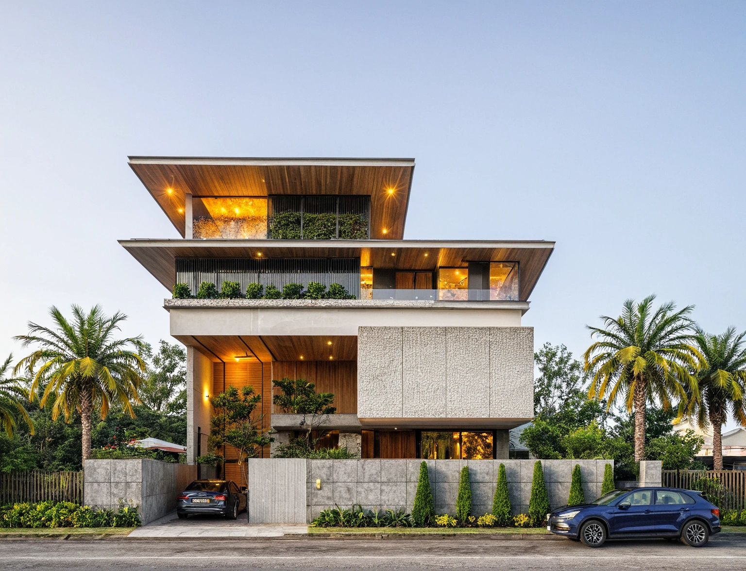 head of'artwork, high quality, best quality, authentique, Great detail, En plein air, villa de plain-piedXL, credit group, style de maison moderne dans la rue ,stairs, white wall ,road,pavement, grass, trees, sky, nuvens, (day light:1.1)