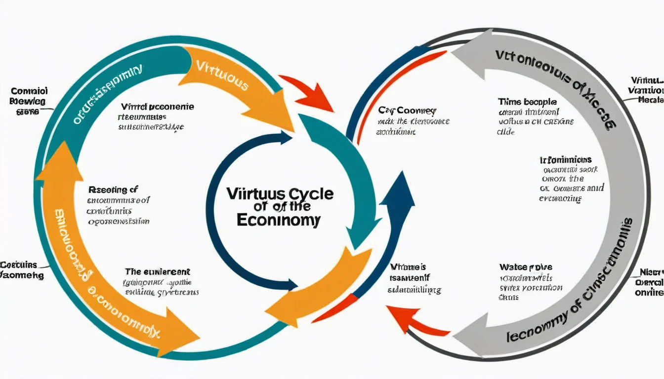 Diagram of a virtuous cycle of the economy