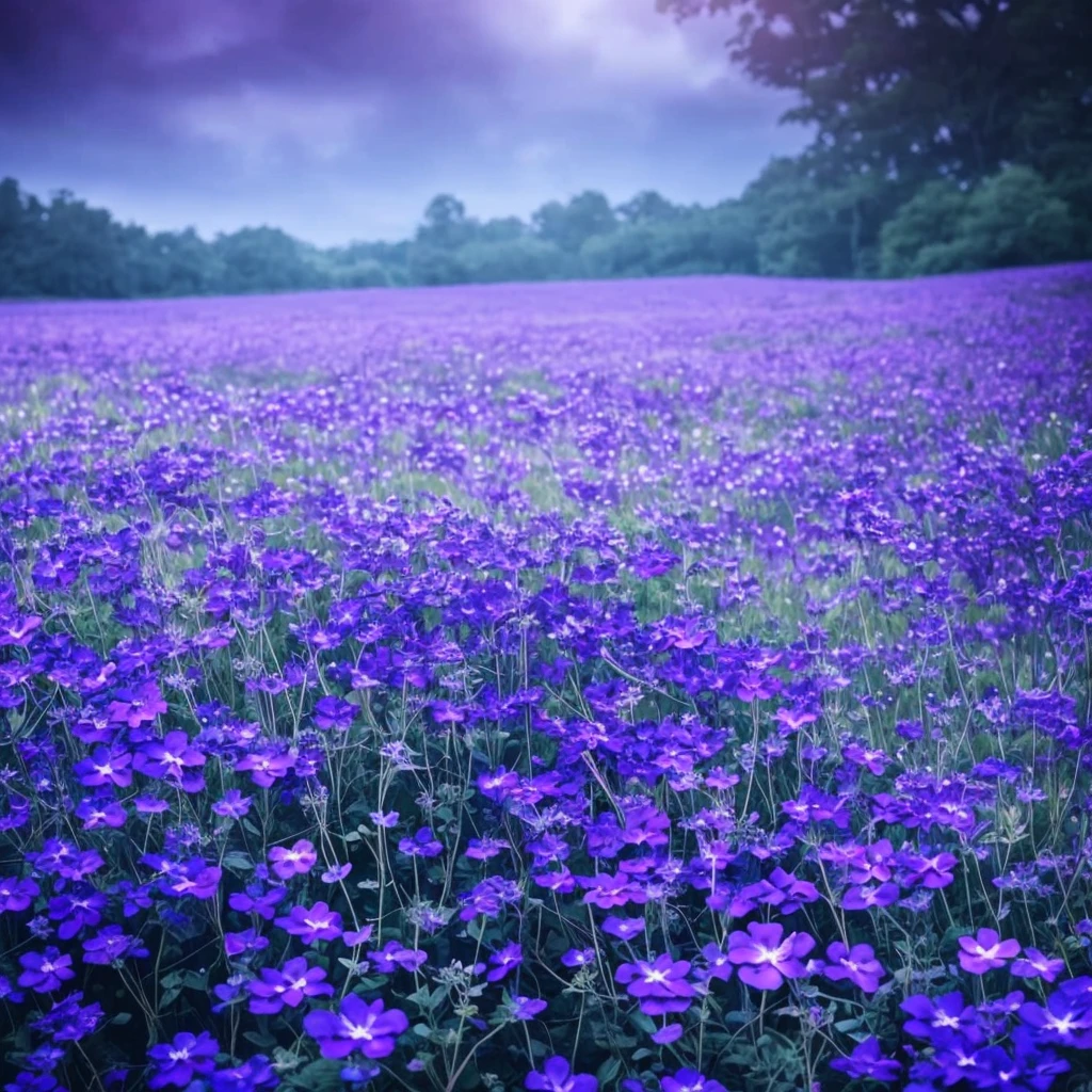 purple flowers in the dark, a macro photograph inspired by Elsa Bleda, tumblr, romanticism, dark purple blue tones, blue and purple, vibrant but dreary blue, purple and blue, dark flowers, blue and violet, night sky full of flowers, blue flowers, moody beautiful colors, blue flowers bloomed all over, blue and purple plants