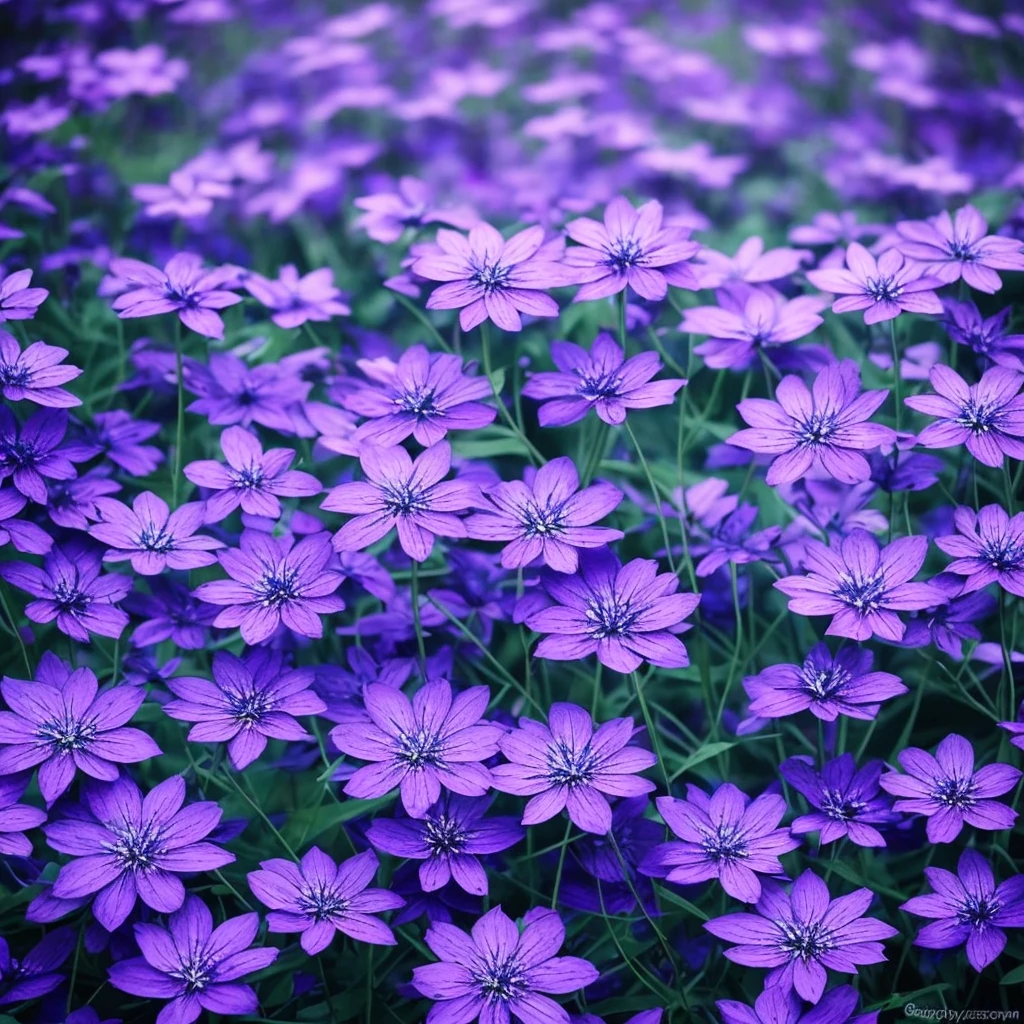 purple flowers in the dark, a macro photograph inspired by Elsa Bleda, tumblr, romanticism, dark purple blue tones, blue and purple, vibrant but dreary blue, purple and blue, dark flowers, blue and violet, night sky full of flowers, blue flowers, moody beautiful colors, blue flowers bloomed all over, blue and purple plants