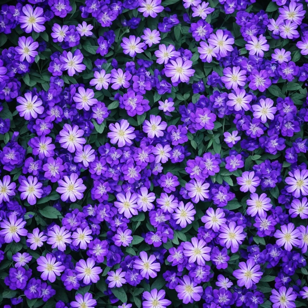 purple flowers in the dark, dark purple blue tones, blue and purple, vibrant but dreary blue, purple and blue, dark flowers, blue and violet, night sky full of flowers, blue flowers, moody beautiful colors, blue flowers bloomed all over, blue and purple plants, blue and purple tones, magical flowers, dark blue tones, some purple and blue