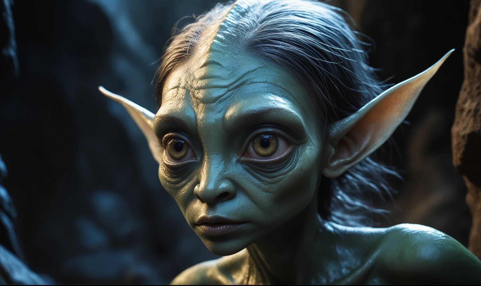 full body shot,beggar deep niobium paladium The Alien Entity,native italian babychild, wants eat,survival in criminal city of future, Technicolor,natural skin textures, hyper realism, hyper detailed,Extremely detailed,High contrast,Masterpiece,Realistic,Ultra Detailed, intricate details,realistic humid leather,extremly intricate,Epic Realistic, cinematic style,irina yermolova,high contrast,hdr,extremely detailed, deep night landscape,masterpiece,intricate details,faded,eyes extremely detailed, high detailed eyes,8k resolution,RAW,retina, Nikon Z9,China,baby orc, Guangxi Zhuang of China,tkt style,ears perfect, Elf,transition between two art styles, Ink painting to photorealism, Double contact, X-ray, Creative, vivid light, masterpiece, fantasy, Abstract, Surrealism, super detailed, high resolution, stop:35;(((creature with a spectral and ghostly appearance)). Her skin is pale, almost translucent,ancient rock paintings of the first people,sharkfish's leather
