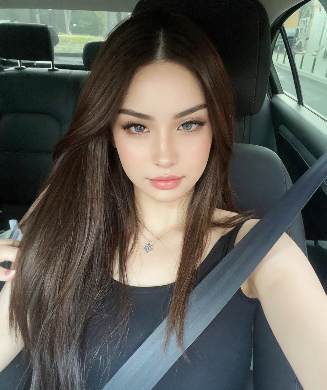 (RAW Photography:1.2)、top-quality、a beautiful detailed girl、tight、latex , a smile、realistic eye brow, Twin-tailed、extremely detailed eye and face、beatiful detailed eyes、huge filesize、hight resolution、hight resolution、8k wallpapenely detail、Highly detailed ticker uniform 8k wallpaper、Light on the face、movie lighting、25-year-old girl、sexy pose、(photorealisim:1.4)、illustratio、surrealism、 frombelow、super detailing、masterpiece