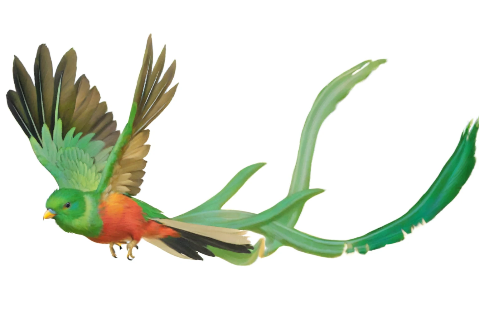 (8k, 16K, Highest quality, High resolution, 非常にdetailed,Anatomically correct, Realistic, RAW Photos: 1.1),
((quetzal:1.4), Costa Rica's national bird,Distinctive lapis lazuli tail feathers,Two very long tail feathers and two not so long tail feathers,((Deep green crest on head)),Lapis Lazuli Feather,The belly has red feathers,Black flight feathers,),,(Three or more legs:-1),
Textured, detailed, artistic,