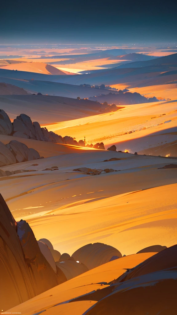 Luminescent Desert Gorge Landscape, A Sandy Desert Gorge with Bioluminescent veins flowing, Desert Gorge, Red and Gold color scheme only, Red and Gold colors only, Red and Gold, Landscape Scene Made in Abyss, Stormlight Archive, Studio Ghibli, Anime Key Visual, by Makoto Shinkai, Deep Color, Intricate, 8k resolution concept art, Natural Lighting, Beautiful Composition, Xianxia style, Landscape Scene