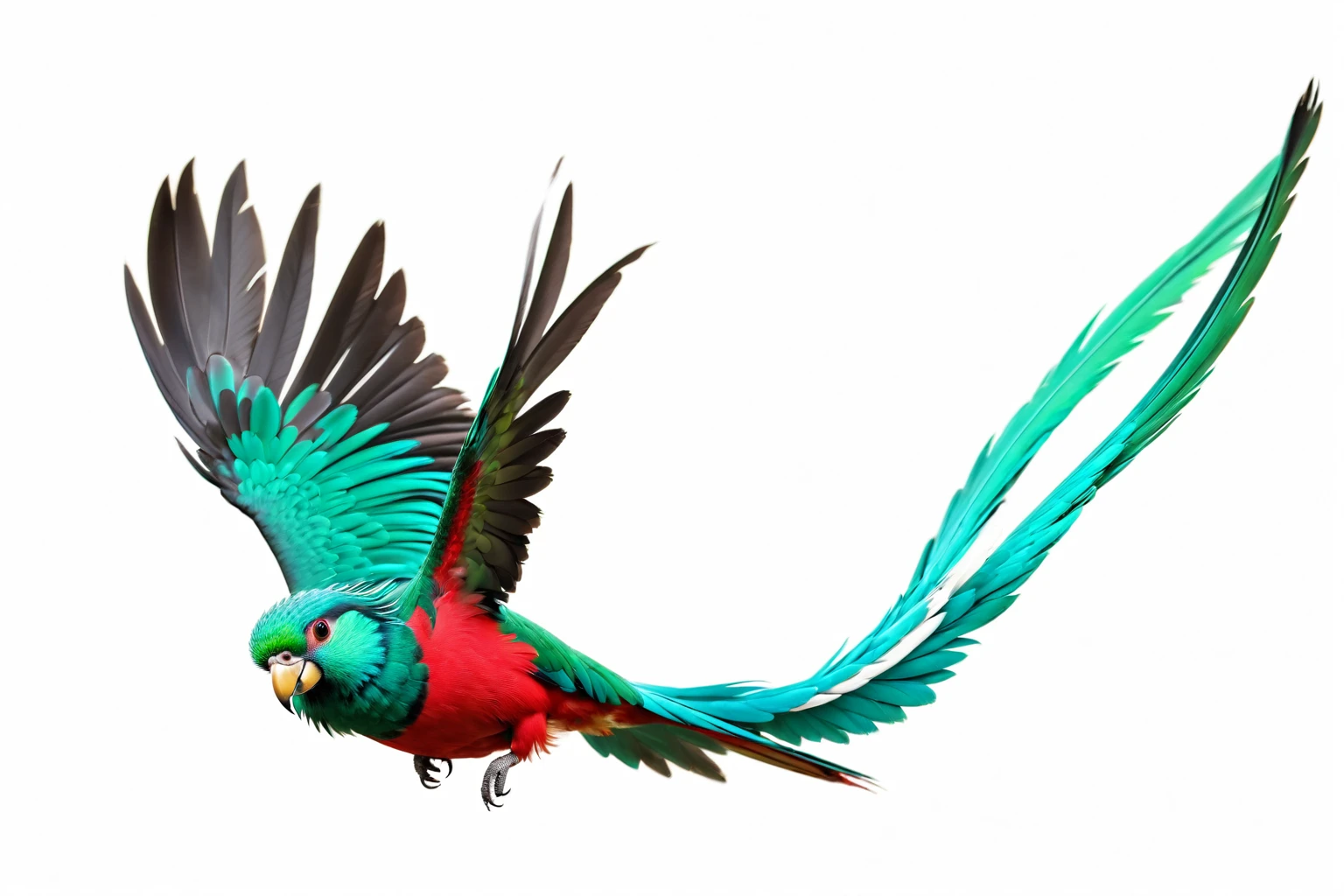 (8k, 16K, Highest quality, High resolution, 非常にdetailed,Anatomically correct, Realistic, RAW Photos: 1.1),
((quetzal:1.4), Costa Rica's national bird,Distinctive lapis lazuli tail feathers,Two very long tail feathers and two not so long tail feathers,((Deep green crest on head)),Lapis Lazuli Feather,The belly has red feathers,Black flight feathers,),,(Three or more legs:-1),
Textured, detailed, artistic,