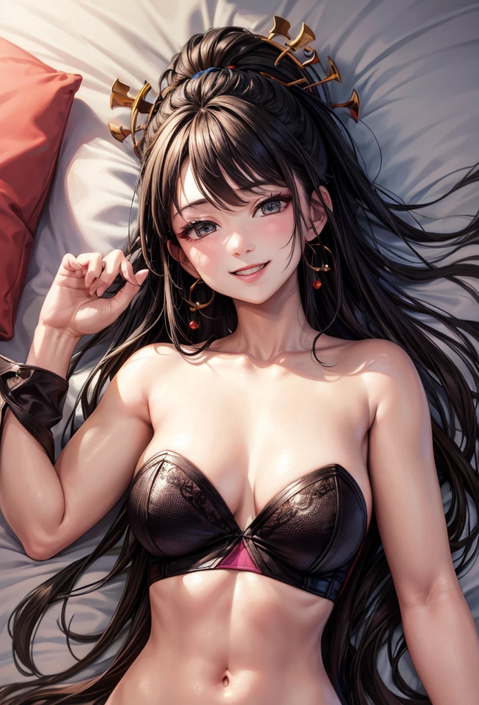 Daki, Portrait, masterpiece, 8k, ultra high quality, ultra realistic, ultra high definition, anime art, smiling, cute, seductive,nude