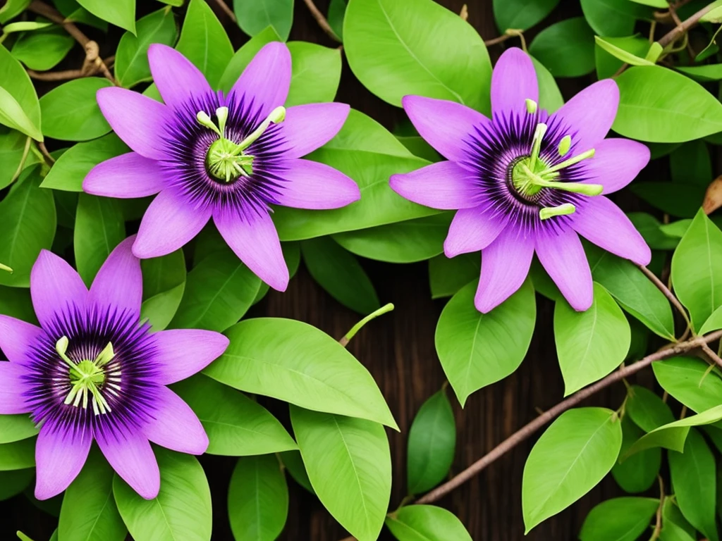 purple flower on a wooden post with green leaves, passion flower, large exotic flowers, beautiful!!!!!!!!!, intricate beauty, incredibly beautiful, very intricate, exquisitely detailed, extremely intricate, passion fruits, staggering in its beauty, intricate and beautiful, stunningly beautiful, ❤🔥🍄🌪, amazing beauty, highly intricate, australian wildflowers, intricate!!, beautiful flower, highly beautiful