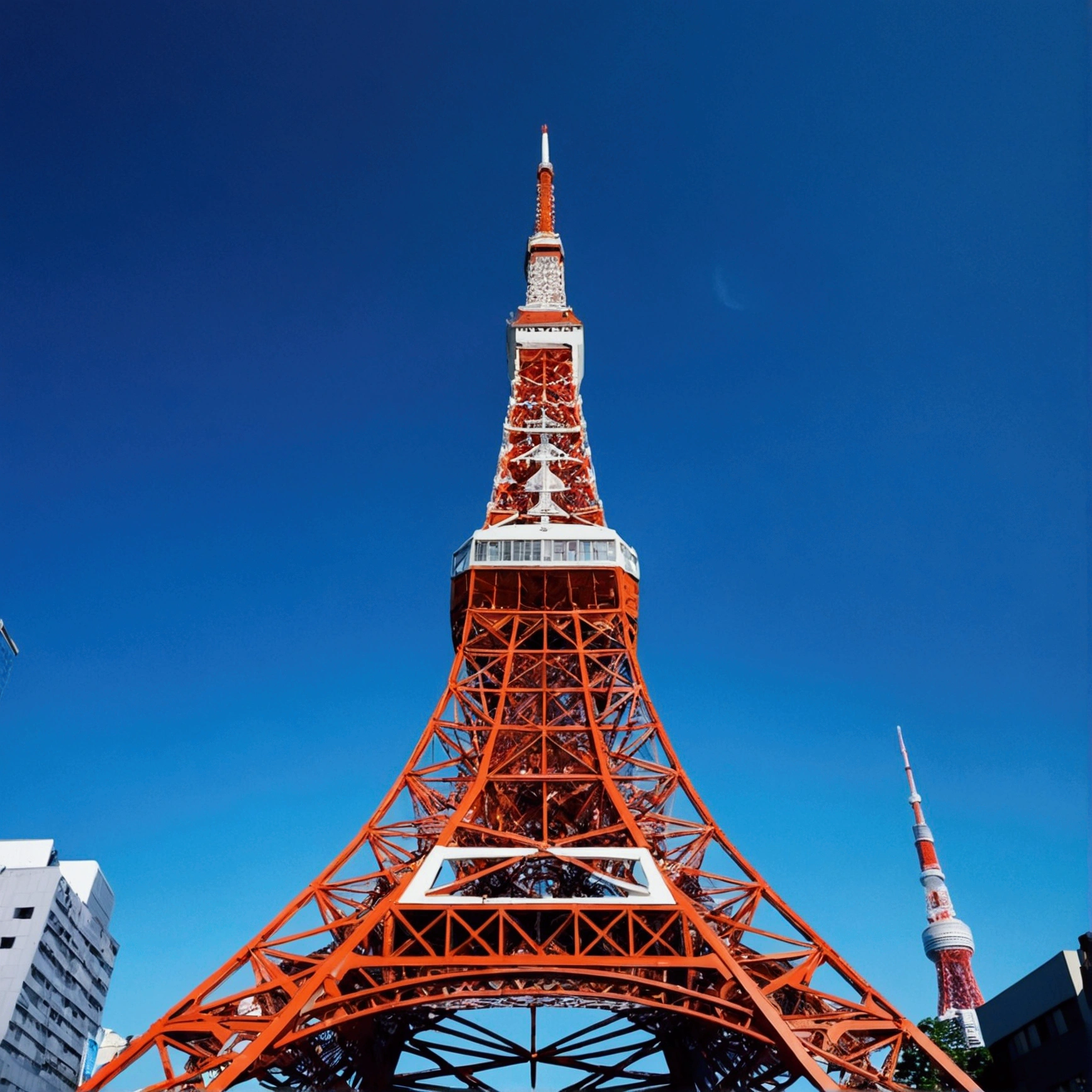 , city, , Tokyo Tower, blue sky