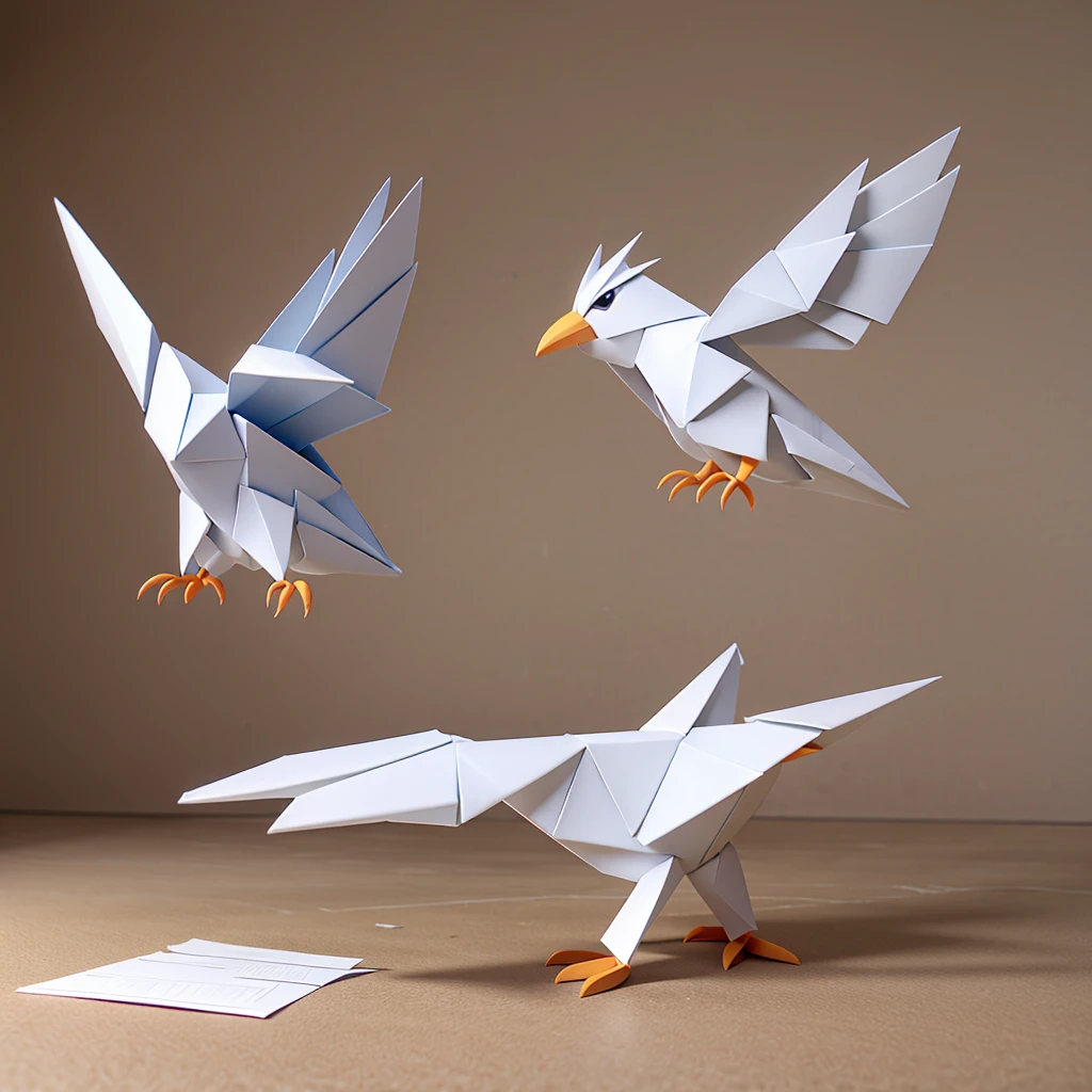 a paper bird origami technique