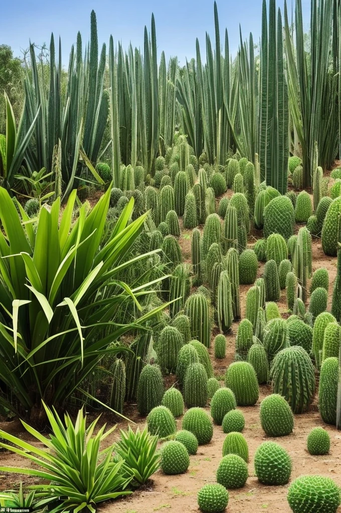 there is a very tall plant with many green leaves, a screenshot by Federico Zuccari, flickr, hurufiyya, flowering pineapples, made of cactus spines, huge spines, strange vegetation, cabbage trees, vicious snapping alligator plant, lots of weird alien plants, deadly alien plants, large exotic flowers, exotic alien flora, alien plant