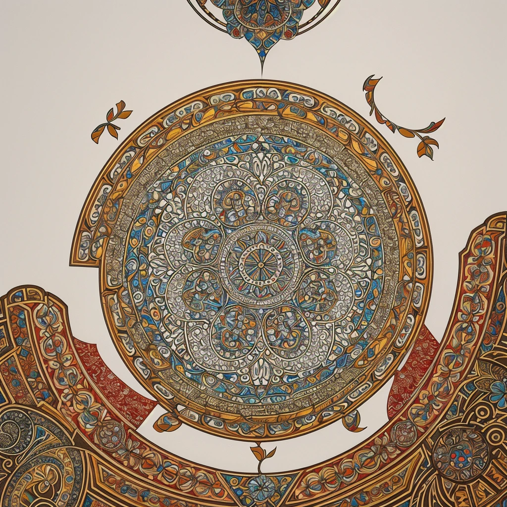 An elaborate representation of traditional Ukrainian ornamentation, intricately patterned with geometric shapes, plant motifs, and animal-inspired designs. Concentric circles, repeating lozenges, spirals, crosses and other abstract elements make up the main framework of this design. white background
