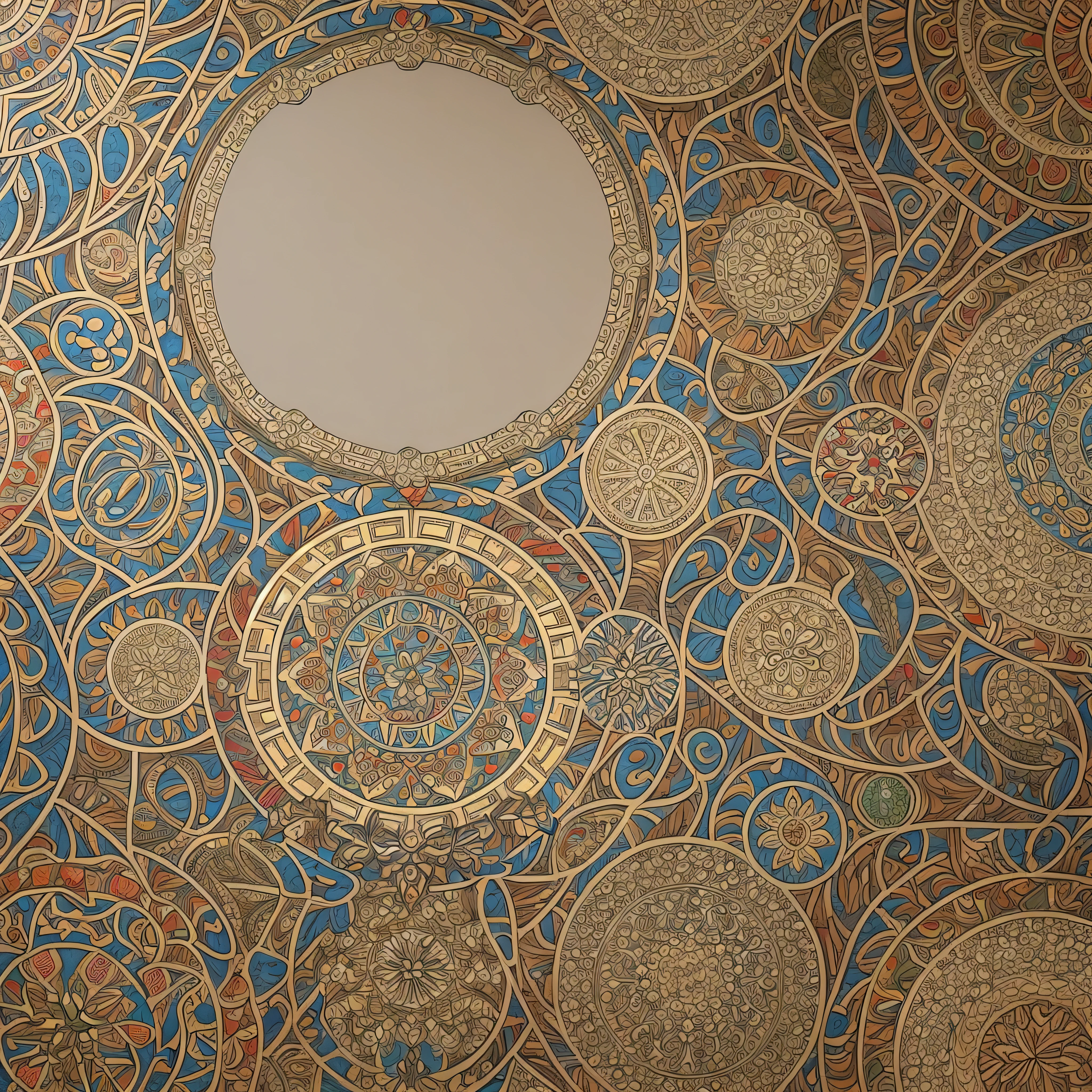 An elaborate representation of traditional Ukrainian ornamentation, intricately patterned with geometric shapes, plant motifs, and animal-inspired designs. Concentric circles, repeating lozenges, spirals, crosses and other abstract elements make up the main framework of this design. white background