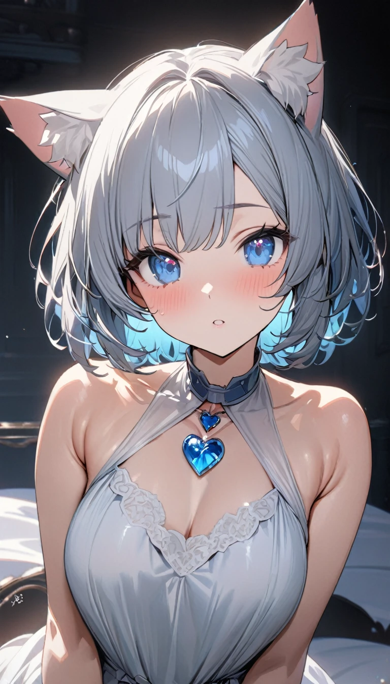 Ultra-high resolution,masterpiece, Attention to detail, highest quality, 4K,Silver braided short bob,(heavy chest,Captivating body、Ultra-detailed skin、Beautiful eyes、Detailed Background),1 girl、Ahegao,(press your chest against the glass,hands on glass, breasts on glass:1.3)