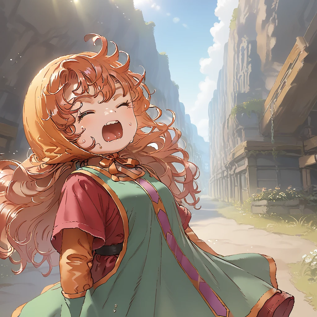 score_9, score_8_up, score_7_up, source_anime, best quality, masterpiece, official art, absurdres, highres, ultra-detailed,waifu2x,Collection: Slice of Life,break,1girl, head scarf,dress,layered sleeves,sweat, open mouth, (yawn:0.3), sleepily, outdoors, wind,break,(clear line illustration:1.2), super detailed skin,very high resolution, very aesthetic, Best sexual lighting powered by famous artist, 8k,cute picture,beauty illustration,photoshop_(medium),,(Detailed Lighting),best anime 8k konachan wallpaper, pixiv contest winner,