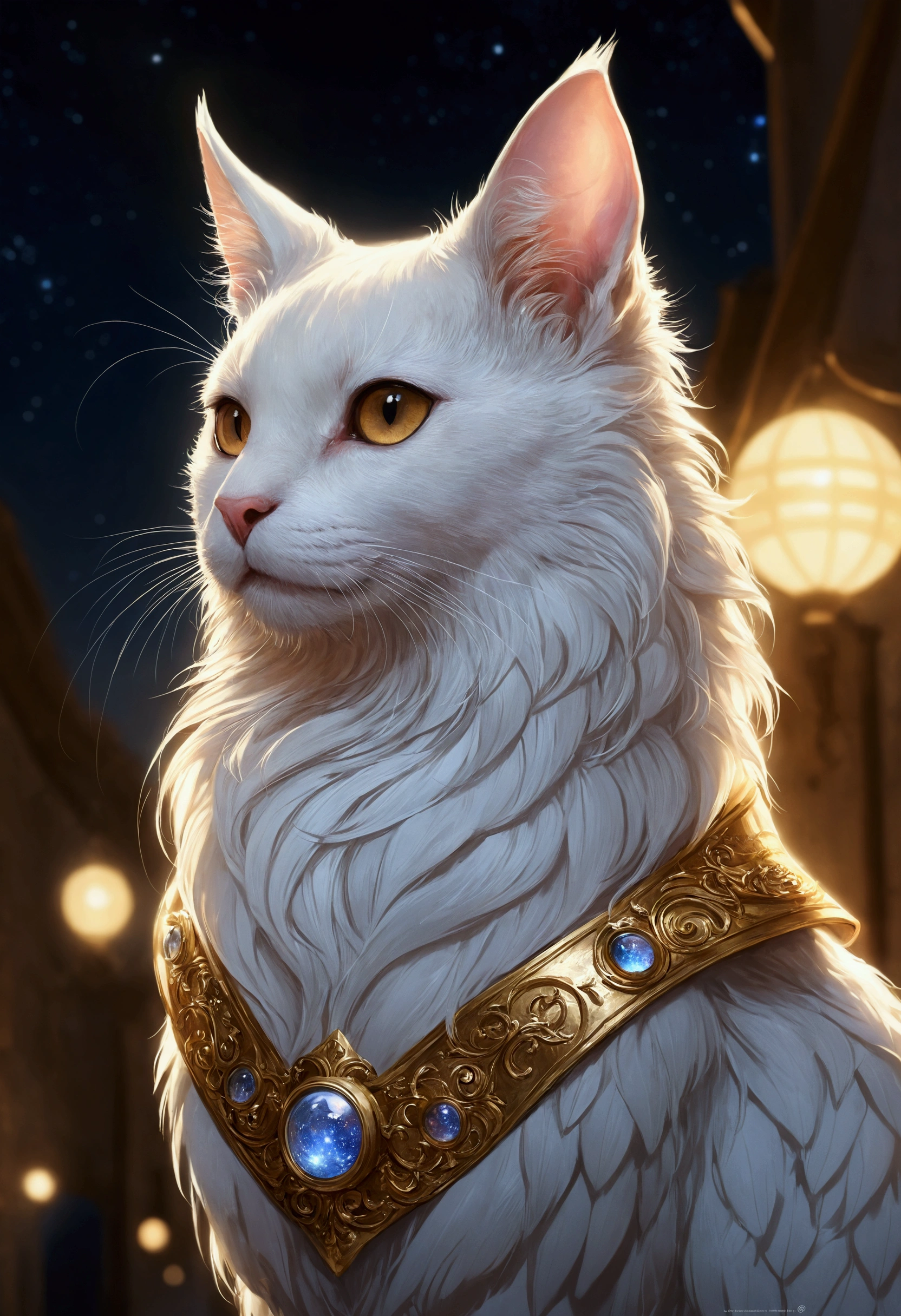 ((masterpiece)),((Highest quality)),((Attention to detail)),cute portrait (You say:1.1) As (bird:0.4),(Cat:0.3), (rabbit:0.7),Digital Art , Trending Art Station, 4K, Attention to detail, 超詳細なFantasy, starlight, Realistic,animal,Real,Unreal,Fantasy,Chimera,complicated,Fantasy,背景はFantasy,Cyber Art