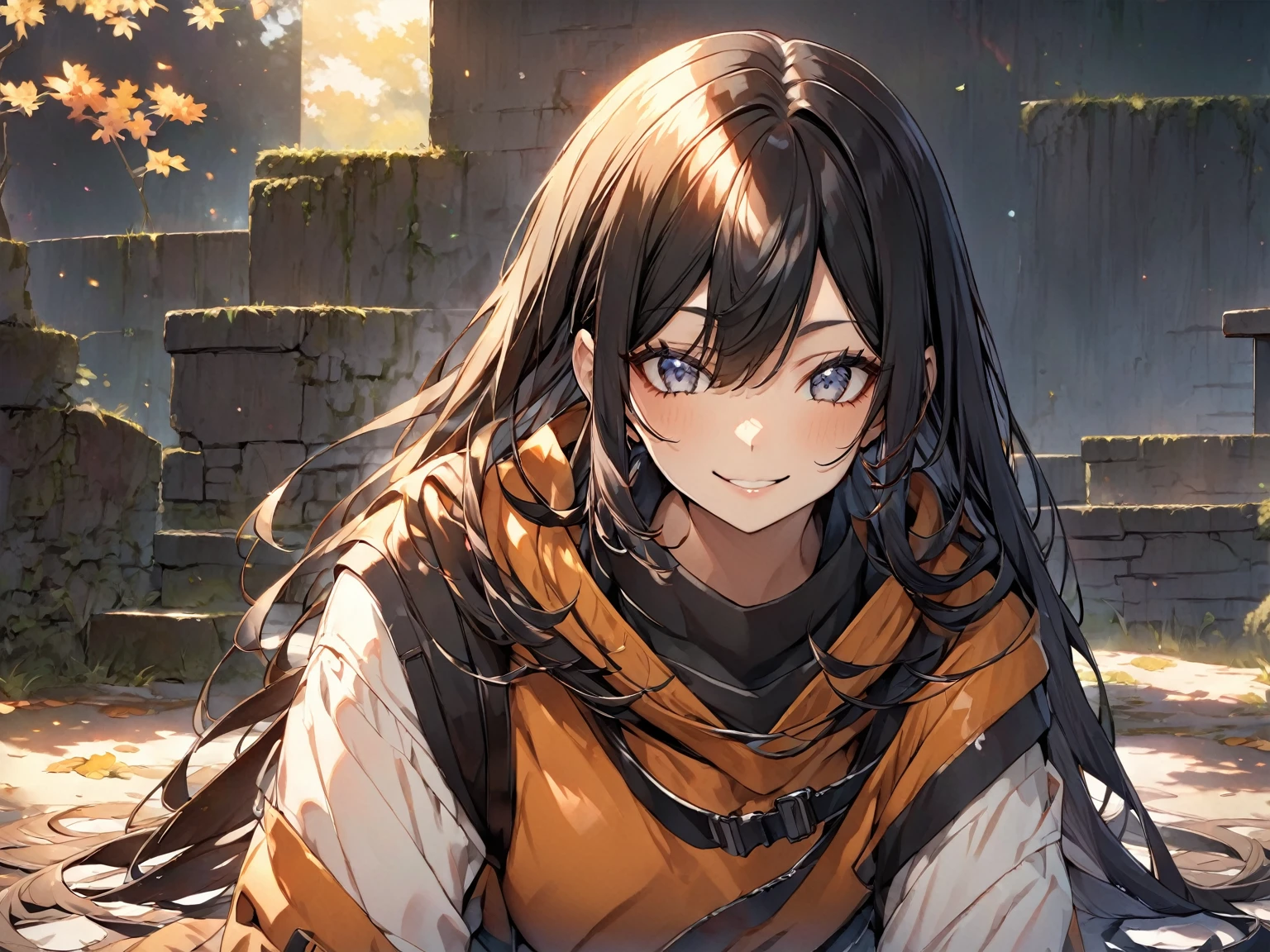 Long Hair Black Hair smile