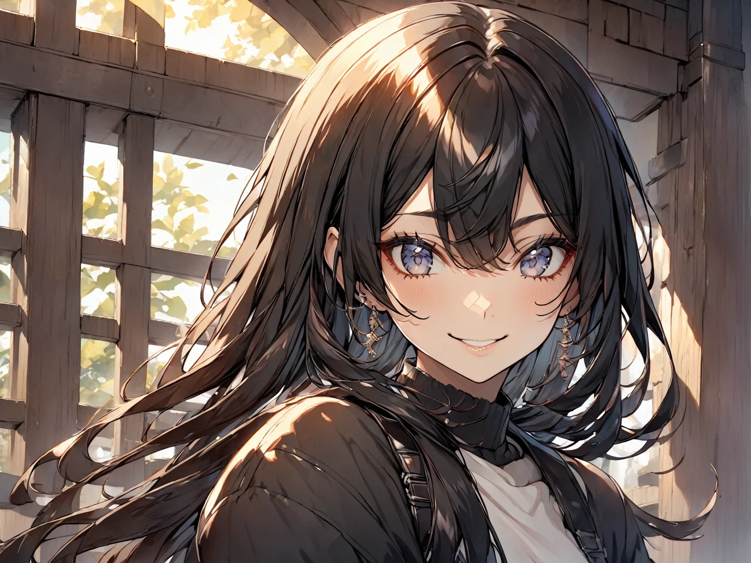 Long Hair Black Hair smile