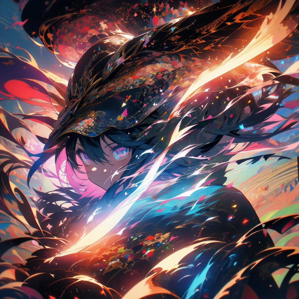 god々、Japanese clothing、woman、Floral、night、Best image quality、Fantasy、Landscape painting、god秘、firework、Fantasyな風景