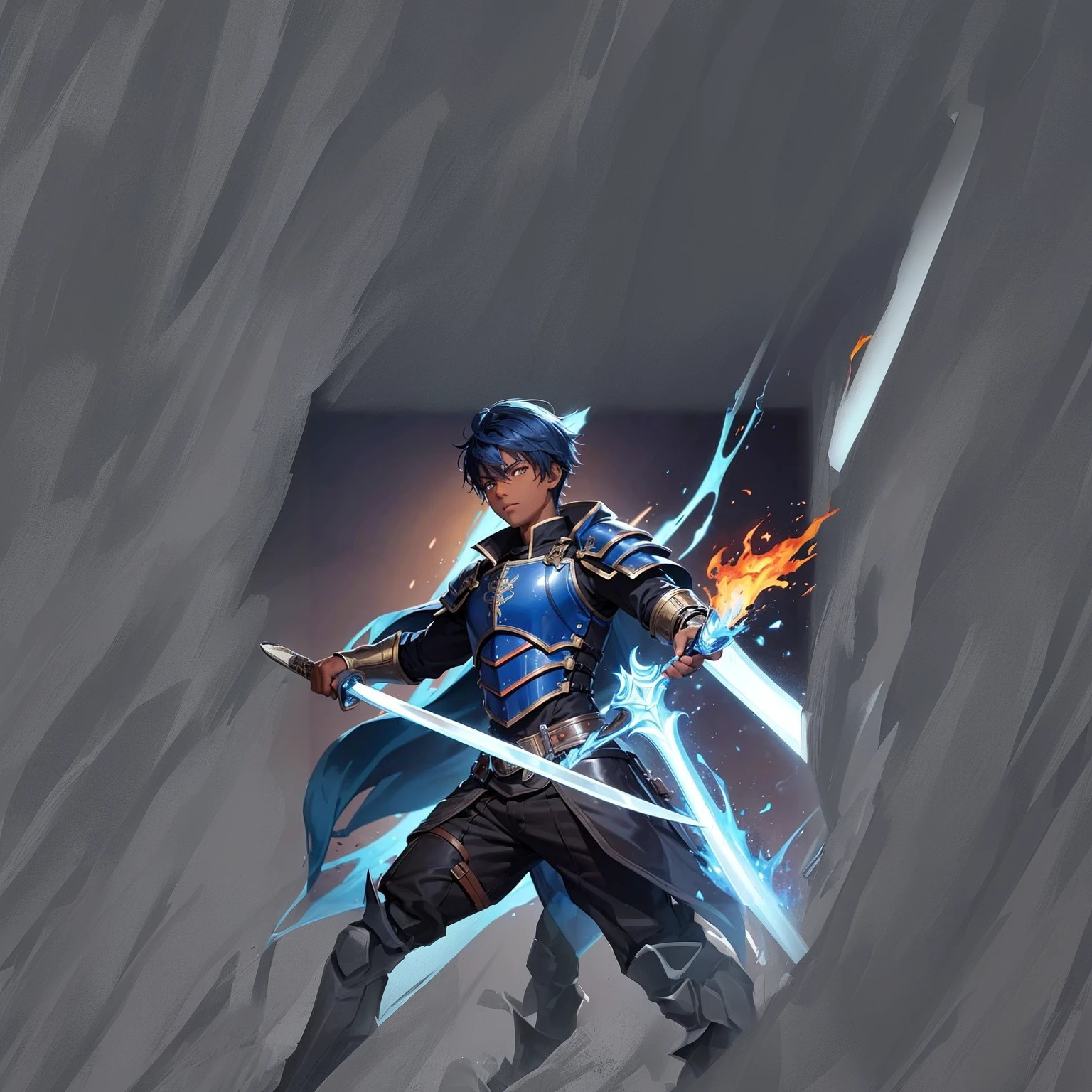 An intense sword fight