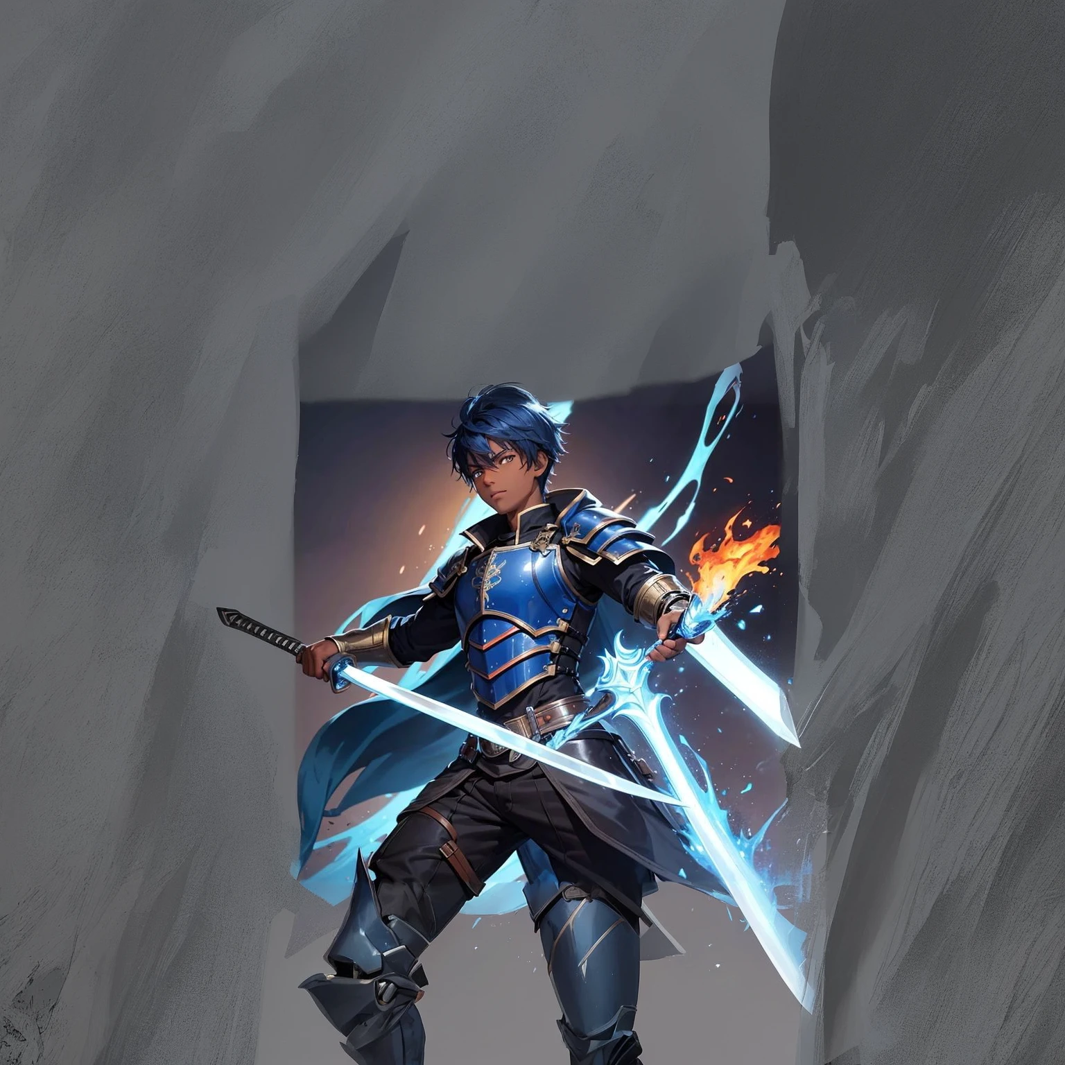 An intense sword fight