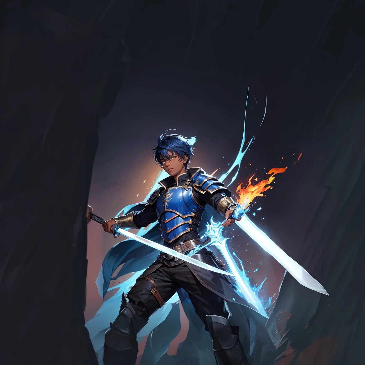 An intense sword fight
