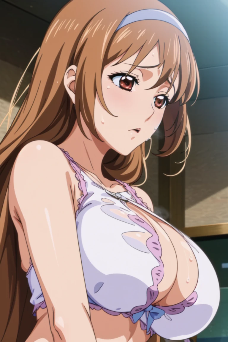 Ayumumo, One Girl, alone, hair band, Big Breasts、See through、Hentai underwear、((Sweating all over the body、vapor))、Slipping、Spread the Legostorvation Movement