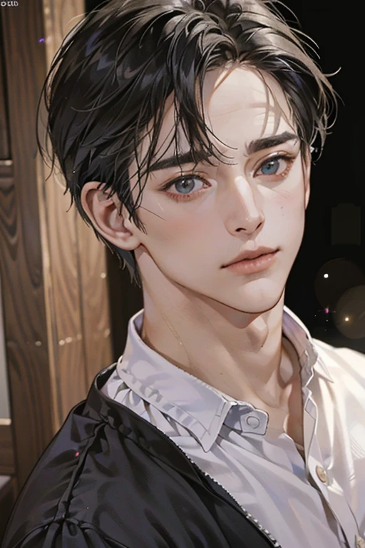 (Best quality,4K,8K,a high resolution,masterpiece:1.2),ultra detailed,(realistic,photorealistic,photo-realistic:1.37),39 year old man,Beautiful anime,portraits,strong,masculine,dark hair,Sharp jawline,Mesmerizing eyes,Perfectly styled hair,confident expression,bright colors,dynamic lighting,Brown eyes,(Black T-shirt),(dark skin),((mature man, man 40 years old)), (square jaw)
